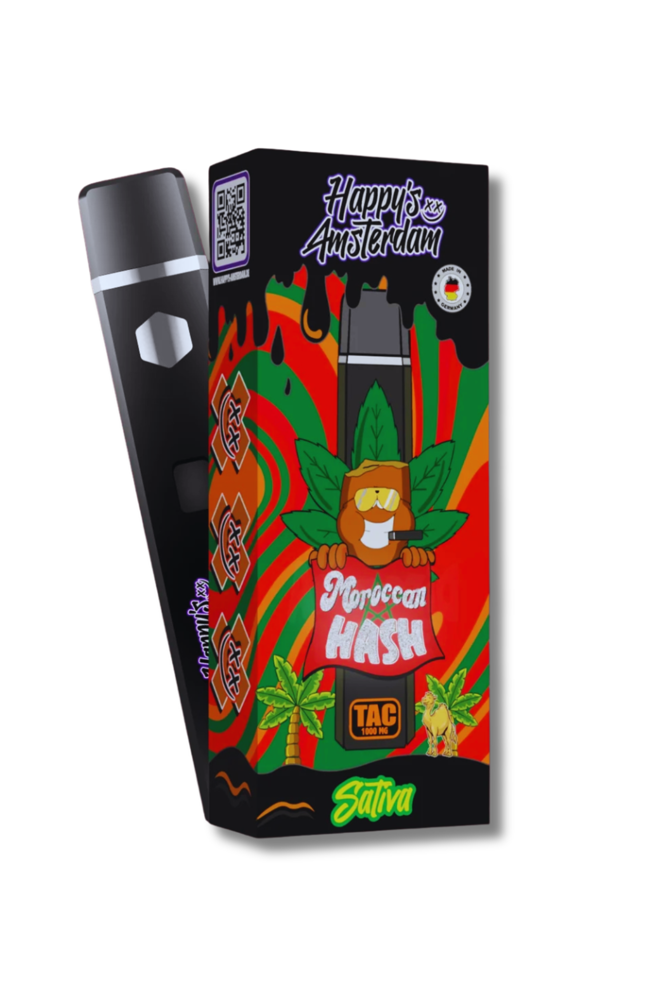 Happys Amsterdam Premium 1ml TAC Vape Moroccan Hash - Sativa Hamphavn Happys Amsterdam Premium 1ml TAC Vape Moroccan Hash - Sativa Hamphavn