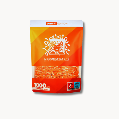 Medusa Aktivkohlefilter Slim 6 mm Sunset Edition – 1000 Stück