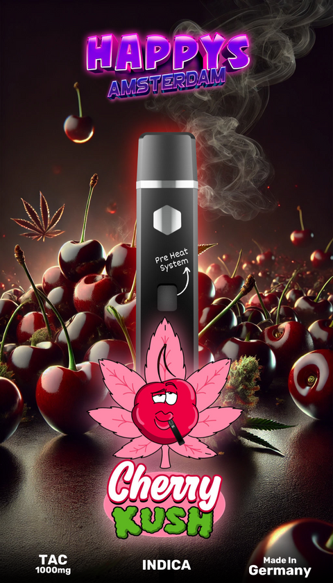 ppys Amsterdam Premium 1ml TAC Vape Cherry Kush - Indica