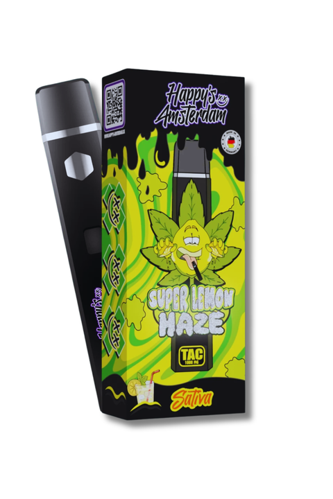 Happys Amsterdam Premium 1ml TAC Vape Super Lemon Haze - Sativa