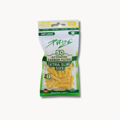 PURIZE XTRA Slim Size Aktivkohlefilter 5,9 mm, Gelb – 250 Stück