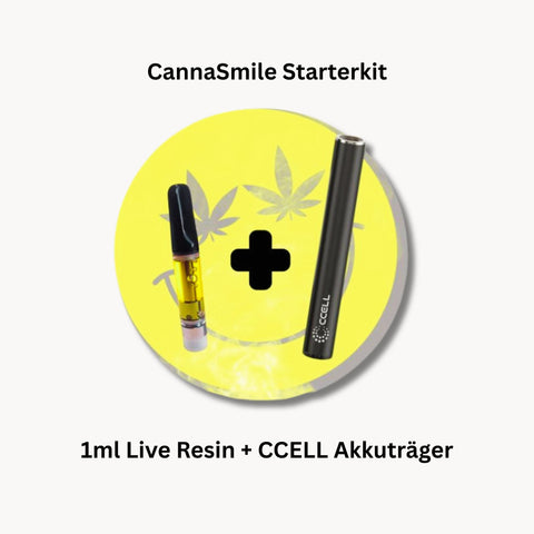 Starterkit - Canna Smile Live Resin CBD 1ml + CCELL M4 Akkuträger (Sparangebot)