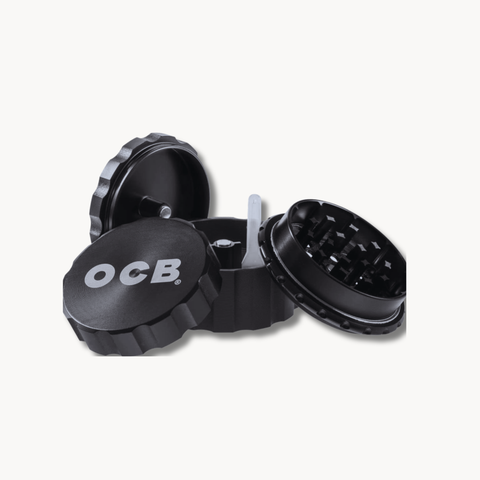 OCB Aluminium Grinder Herb Grinder – Diamond Cut Black Matte 50 mm