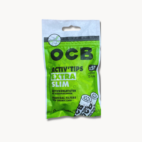 OCB Activ Tips Extra Slim 6 mm Aktivkohlefilter – 50 Stück
