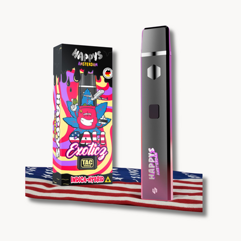 NEU! NEU! NEU! Happys Amsterdam Premium 1ml TAC Vape Cali Exoticz - Indica Hybrid